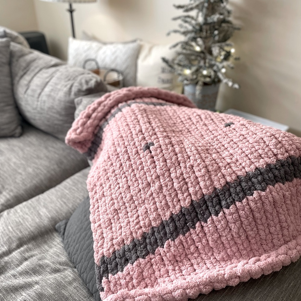 Hand made chunky chenille kids blanket